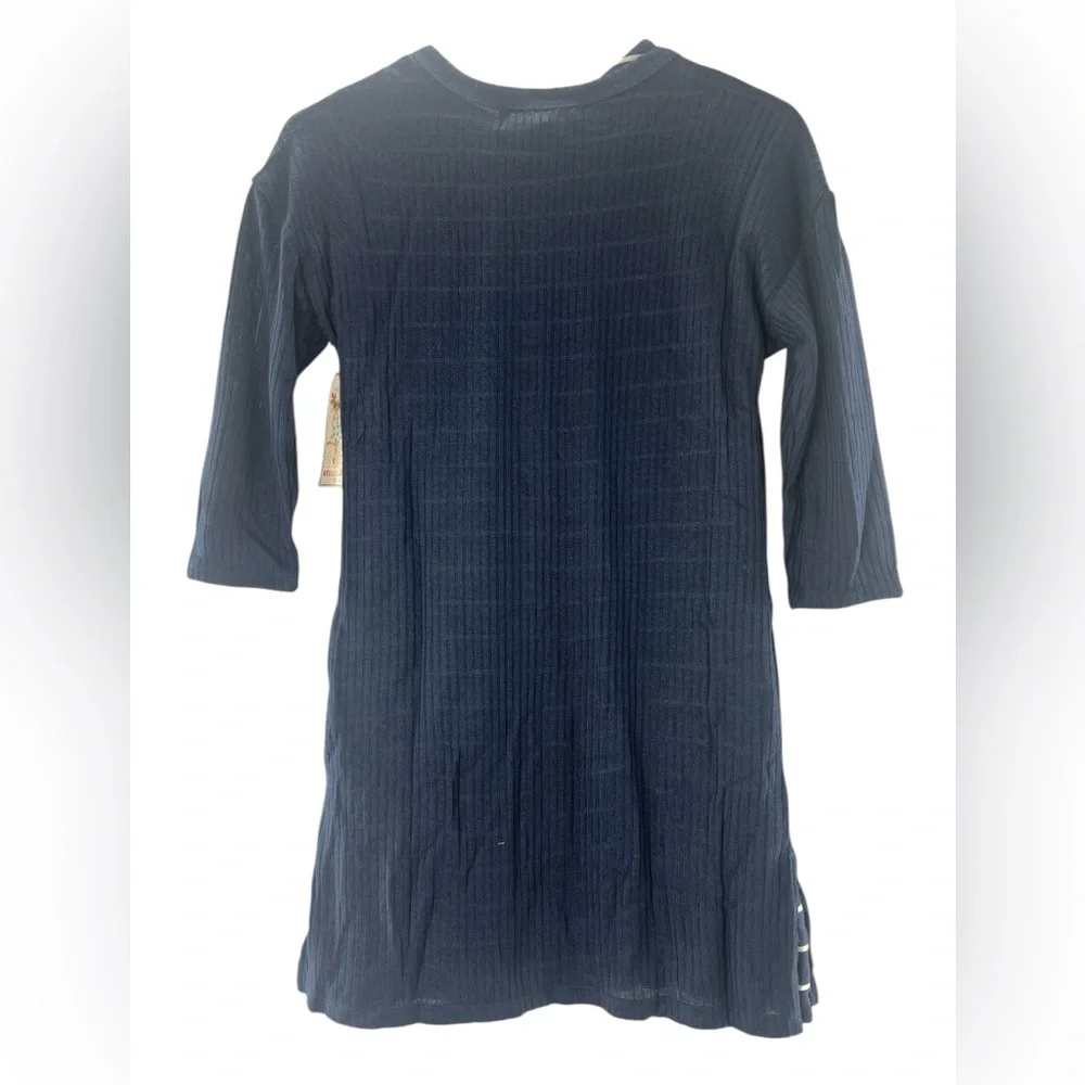Stella & Sienna 3-Pc Set Midi Stripe Dress, Navy Blue Button-Up Cardigan L